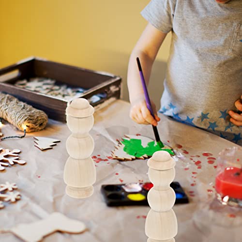 Ciieeo 10pcs Log Villain Montessori Peg Dolls Unpainted Peg Doll DIY Peg People Doll Toy Unfinished Peg Dolls Figurines for Kids DIY Wood Figures Ciieeo