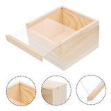 VILLCASE Box Storage Wooden Box Wooden Case with Lid Unfinished Wood Earring Storage Case Wood Storage Case Sundries Storage Case Hand Decor Jewelry VILLCASE