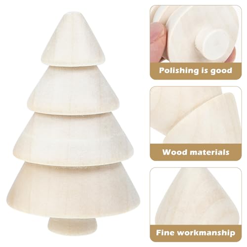 TEHAUX Unfinished Wood Christmas Tree 9pcs Wooden Christmas Trees to Paint Blank Wooden Peg Dolls Xmas Tree DIY Crafts Wooden Puppet Blank Figurines - WoodArtSupply