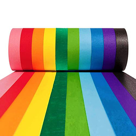 Colored Masking Tape,10 Rolls Colored Painters Tape for Arts and Crafts, Rainbow Labelling Masking Tape for School Supplies,1 Inch x 13Yards COLOGO