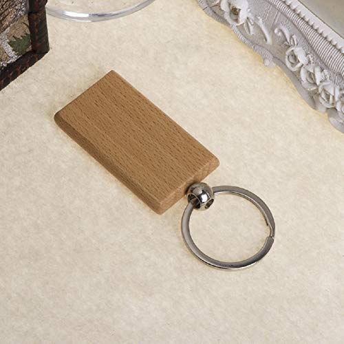 Pack Of 10 Blank Wooden Key Chain Personalized EDC Wood Keychain Key Ring  Key Tags DIY Keychain Supplies for Craft (round)