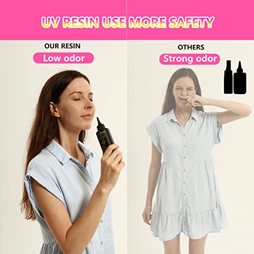 UV Resin - DIYcraft Odorless Crystal Clear Hard Resin 500g, Fast Curing Epoxy Resin for DIY Resin Molds, Jewelry Making - Suitable Art Craft Beginner DIYcraft