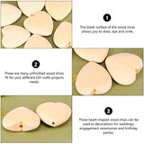 EXCEART 20Pcs Log Color Peach Heart Wooden Shapes to Paint Wooden Loose Beads Heart Wooden Embellishments Wooden Hearts for Wood Heart Cutouts Wood EXCEART
