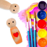 Tofficu Wooden Peg Dolls Unfinished Peg People Doll Bodies Unpainted Wood Figures Angel Peg Dolls for DIY Painting Decoration Assorted Wooden People Tofficu