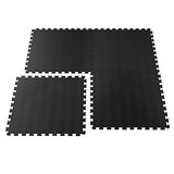 EVA Foam Mat Tiles 4-Pack - 16 SQ FT of Interlocking Padding for Garage, Playroom, or Gym Flooring - Workout Mat or Baby Playmat by Stalwart (Black) Stalwart