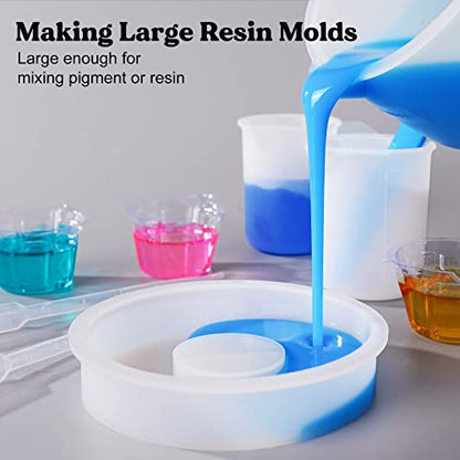 LET'S RESIN Silicone Measuring Cups,Resin Supplies with 600ml/20oz&100ml Thickening&Polishing Resin Mixing Cups,Easy to Clean,Silicone Stir - WoodArtSupply