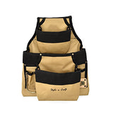 Style n Craft 9-Pocket Carpenter’s Nail and Tool Pouch, Heavy-Duty 600D Polyester Tool Pouch with Metal Hammer Holder and Metal Tape Clip, Khaki and Style N Craft