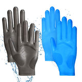 Patelai 2 Pairs Epoxy Gloves Silicone Gloves for Resin Reusable Safe Silicone Gloves for Crafts Jewelry Making Work DIY (Black, Blue) Patelai
