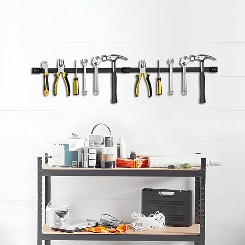 SDLDEER 5 Pack Magnetic Tool Holder, Magnetic Strips Tool Magnet Bar PVC Coated for Garage Tool Organizer 12 In SDLDEER