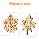 DECHOUS 40pcs Wood Decor Woodsy Decor Unfinished Wood Crafts Crafting Ornament Wood Ornaments for Crafts Maple Leaf Wood Decorations Wood Chips Patch DECHOUS
