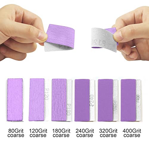 70 PCS Hand Sander Kit,3.5” X 1”Mini Detail Finger Micro Sander Block Small Sanding Tool for Tight Spaces,80 120 180 240 400 600 Grit Wet Dry Hook & MAXMAN
