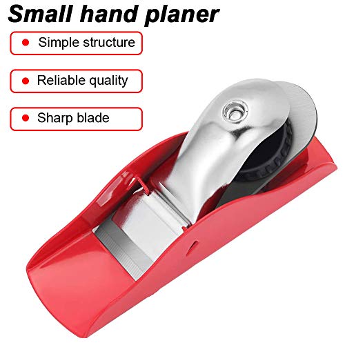 Mini Hand Planer 3-1/2 inch Red Adjustable, used for Wood Craft Processing, Carving and Trimming Projects, Carpenter DIY Model Making (Hand Planer Abnaok