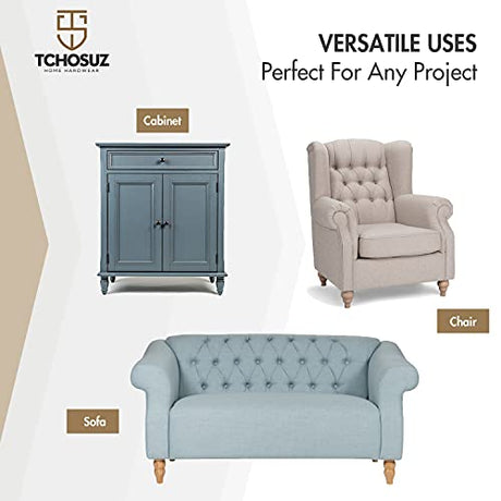 4 Inch Wooden Furniture Legs,Tchosuz Solid Unfinished Bun Feet with 5/16 inch Bolt,Modern Mid-Century Carved Sofa Couch Feet Furniture Replacement TCHOSUZ