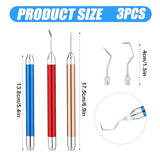 3pcs Weeding Pen for Vinyl, Craft Weeding Tool with Led Light 3 Styles Pin and Hooks Vinyl Tool Kit for DIY Paper Iron on Projects Silhouettes PEUTIER