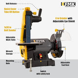 KFMK High Speed 6" Bench Grinder & 1"x30" Belt Sander Combo, Bench Belt Sander & Grinder for Metalworking, Belt Grinder for Knife Making, sharpening KFMK