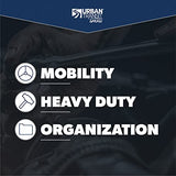 URBANTRANSIT The Beast Heavy Duty Shop Stool with Backrest - 500 Lb Capacity Rolling Stool for the Garage with Tool Storage, Cupholder and 360 Degree URBANTRANSIT