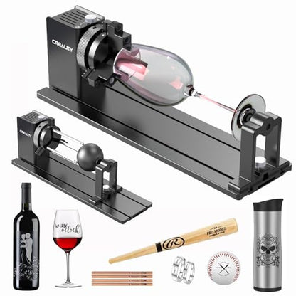 Creality Laser Rotary Roller Pro, Laser Rotary Roller 3 in 1 Multi-Function Engraving Accessories for Laser Engraver, Jaw Chuck Rotary for Engraving