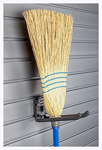 HandiWall 8" Double Hook with Locking Bracket for Tool Storage on Garage Slatwall Panels HandiWall