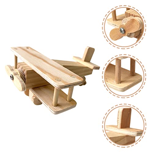 Kisangel Toddler Toys Boy Toys Boy 2 Sets Wooden Airplane Craft Model 3D Unfinished Puzzle DIY Fun Educational Figurine Construction Hobby to Build Kisangel