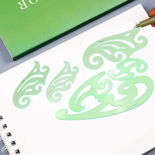 Utoolmart French Curve Ruler Set, Plastic Drawing Templates,Geometric Drawing Tools for Office and School,Building Formwork Drawings Templates Clear Utoolmart