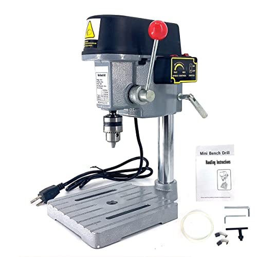 EWANYO 3-Speed Benchtop Drill Press, Electric Bench Wood Drilling Machine for DIY Creation, Small and Precise Work Like Jewelry Making Woodworking - WoodArtSupply