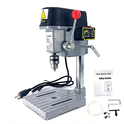 EWANYO 3-Speed Benchtop Drill Press, Electric Bench Wood Drilling Machine for DIY Creation, Small and Precise Work Like Jewelry Making Woodworking - WoodArtSupply