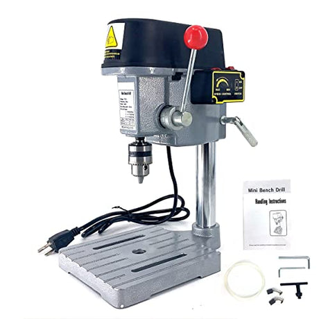 EWANYO 3-Speed Benchtop Drill Press, Electric Bench Wood Drilling Machine for DIY Creation, Small and Precise Work Like Jewelry Making Woodworking EWANYO