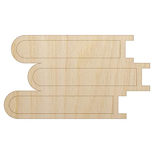 Stack of Books Reading Unfinished Wood Shape Piece Cutout for DIY Craft Projects - 1/8 Inch Thick - 6.25 Inch Size - WoodArtSupply