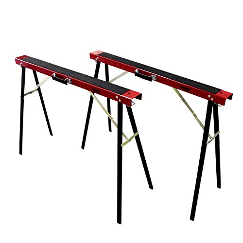 TOMAX Portable Folding Sawhorse Heavy Duty 275lb Weight Capacity Each Twin Pack - WoodArtSupply