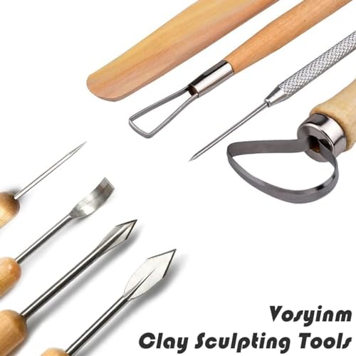 Vosyinm Clay Tools Kit 34 PCS Polymer Clay Tools Pottery Sculpting Tools Air Dry Clay Tool Set Birthdaty Gift for Adults Kids Pottery Craft Baking - WoodArtSupply