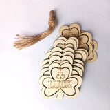 3 Pieces St. Patrick's Day Blank Wooden Ornament, Unfinished Hanging Shamrock Wooden Pendant, Clover Shaped Wood Embellishments with Twines for Irish Attria