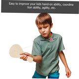 MERRYHAPY 10pcs White Billet Wooden Racket Rubber Manual Child MERRYHAPY