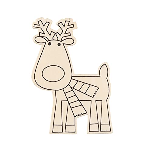 Craft County – Color DIY Theme Reindeer Christmas Shape Custom Colors –Decoration Ornament - WoodArtSupply