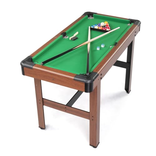 PEXMOR 48" Pool Table, Billiard Game Table for Kids and Adults, Mini Pool Table Set Indoor & Outdoor for Game Room Family with Balls, Cues, Chalk, - WoodArtSupply