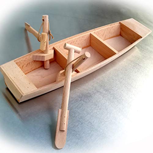 NOLITOY Unfinished Wooden Rowboat, Mini Wood Boat Model Figurine forIY Crafts School Project Birthday Party Gift Home Office Table Decoration - WoodArtSupply