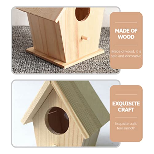 Toddmomy Kids Outdoor Toys Unfinished Wood Hanging Birdhouse Kit 2 Sets Unpainted Bird Houses to Paint for Arts DIY Craft Outdoor Playset Toddmomy
