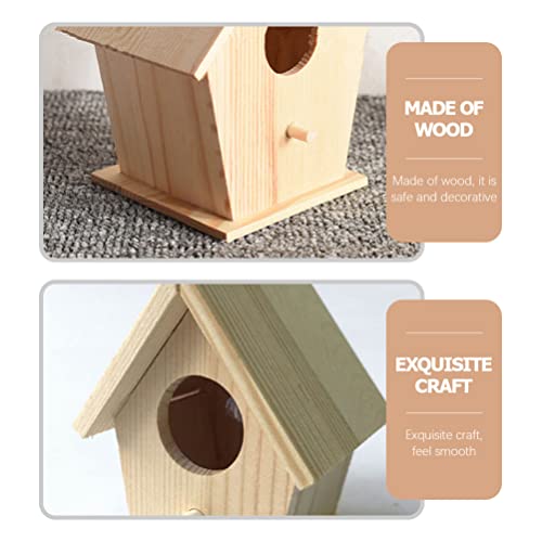 Toddmomy Kids Outdoor Toys Unfinished Wood Hanging Birdhouse Kit 2 Sets Unpainted Bird Houses to Paint for Arts DIY Craft Outdoor Playset