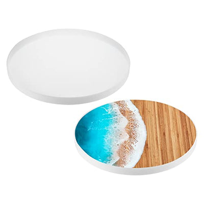 HARFINGTON 19.7" Charcuterie Board Resin Silicone Mold Tray Epoxy Mould Cutting Board Coffee Table for DIY Art Home Decoration (Round)