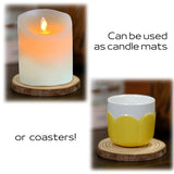 Coasters Wood Slices Burning Kit :Unfinished Natural Crafts with Bark 30 Pcs 2.4-2.8 inch Hemp Rope Suspension Hole Kids DIY Arts Christmas Ornament HANNE MEOW