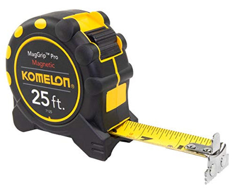 Komelon 7125 Monster Maggrip 25-Foot Measuring Tape with Magnetic End, Yellow, 25ft- Blade Komelon