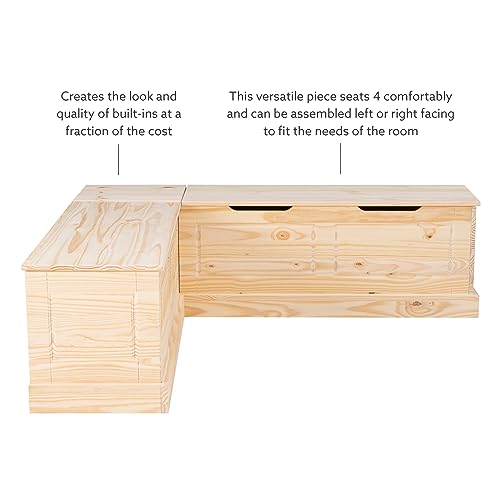 Linon Unfinished Wood Backless Interior Storage Harris Nook Linon