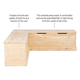 Linon Unfinished Wood Backless Interior Storage Harris Nook Linon