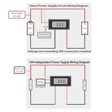 Alinan 6pcs Digital Voltmeter Ammeter DC 100V 10A Amp Voltage Current Volt Amp Meter Tester 3 Bits Dual LED Display Panel(Red-Blue) Amp Volt Alinan
