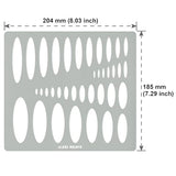 Aleks Melnyk #208 Metal Ellipse Template, Stencil, Geometric Template, Ellipse Master, Art Oval Tool, Isometric Drawing Template, Lapidary, - WoodArtSupply