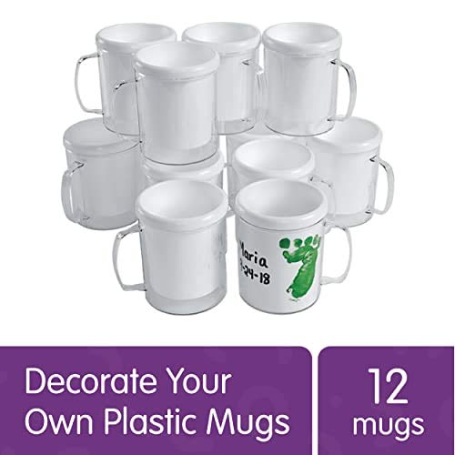 Colorations Design Your Own Mugs, Great Craft Project for Kids, Create a Keepsake, 12 Mugs, Ideal Mothers Day or Fathers Day Gift, Birthday or - WoodArtSupply