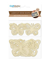 Laser Cut Butterflies - Wood Mini Shapes - 8 Pieces (4 Large, 2 Small) CraftMedley