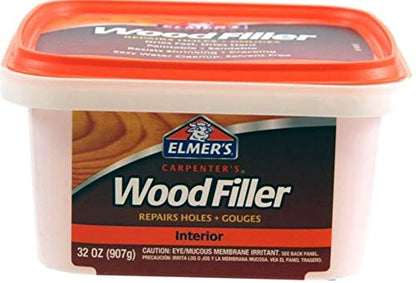 Elmer's E842L Carpenter's Interior Wood Filler; 32 Ounce; Ideal for Repairing Holes, Dents, Scratches, Gouges and Defects On Any Wood, Wallboard, - WoodArtSupply