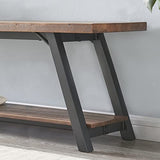 IBF Solid Wood Entryway Bench, Natural Real Wood Storage Bench, Farmhouse Wooden Shoe Bench in Entry Way Hallway Foyer Rack, Bedroom Bench Seat for IBF