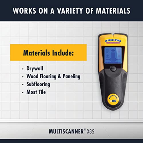 Zircon x85 Center Finding Stud Finder with AC Live Wire Detection and Thermal Wall Scanner for Detecting Water-Filled PEX Tubing up to 2 inches Deep - WoodArtSupply