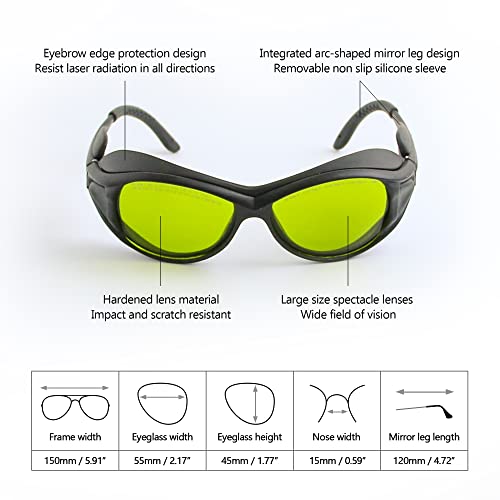 180-420 &740-1100nm Laser Safety Glassess 808nm Laser Engraving Protective Goggles,980nm, 1064nm Industrial Laser Protective Glasses,Professional JILERWEAR